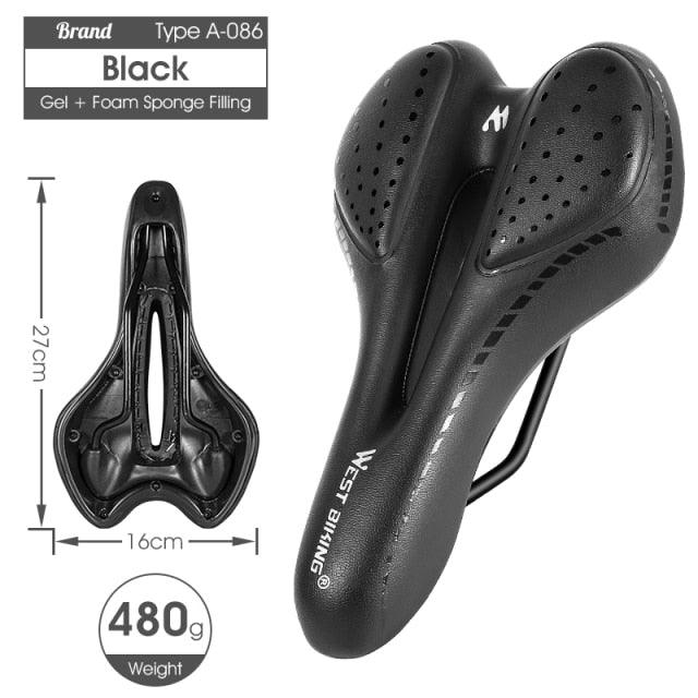 Ergonomic Gel Padded Bike Saddle for Mountain and Road Bikes