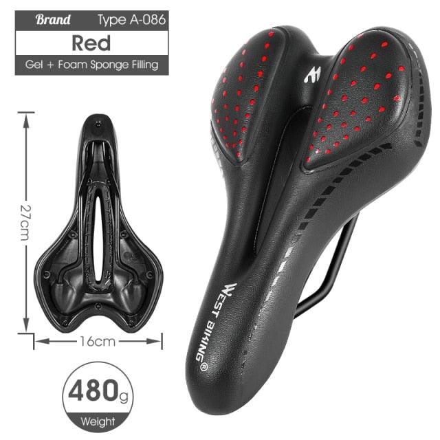 Ergonomic Gel Padded Bike Saddle for Mountain and Road Bikes