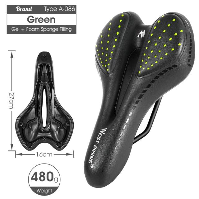 Ergonomic Gel Padded Bike Saddle for Mountain and Road Bikes