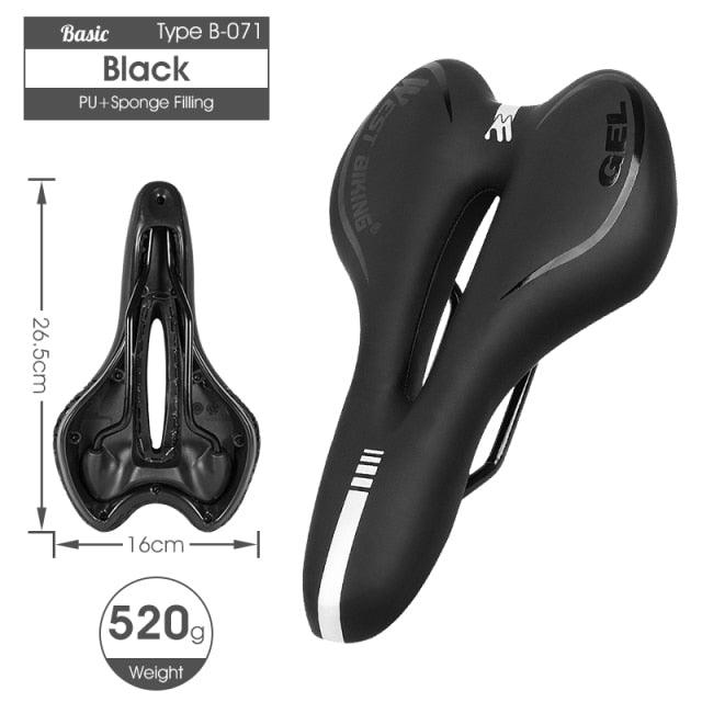 Ergonomic Gel Padded Bike Saddle for Mountain and Road Bikes