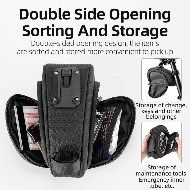 Rainproof Bike Seat Bag - Shockproof Cycling Storage Pouch