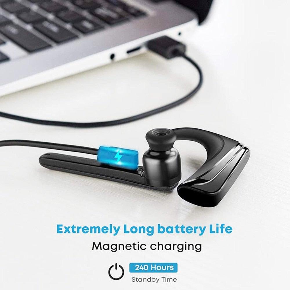 Noise-Cancelling Bluetooth 5.0 Handsfree Headset with Dual HD Mic