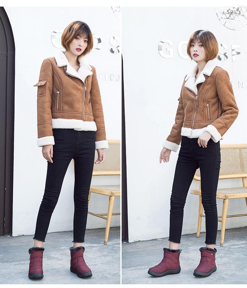Women’s Fur Lined Winter Ankle Boots – Warm Slip-On Snow Shoes