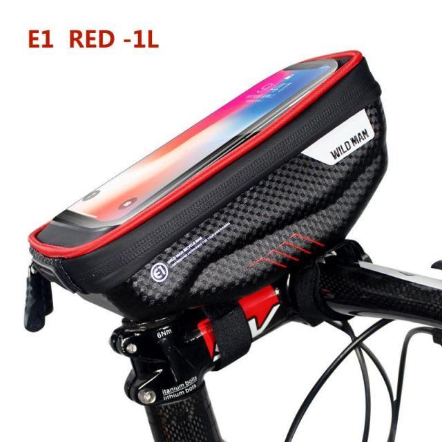 Waterproof Bike Frame Bag with Touchscreen Phone Mount - Black
