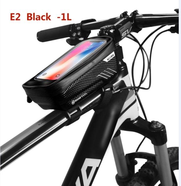 Waterproof Bike Frame Bag with Touchscreen Phone Mount - Black