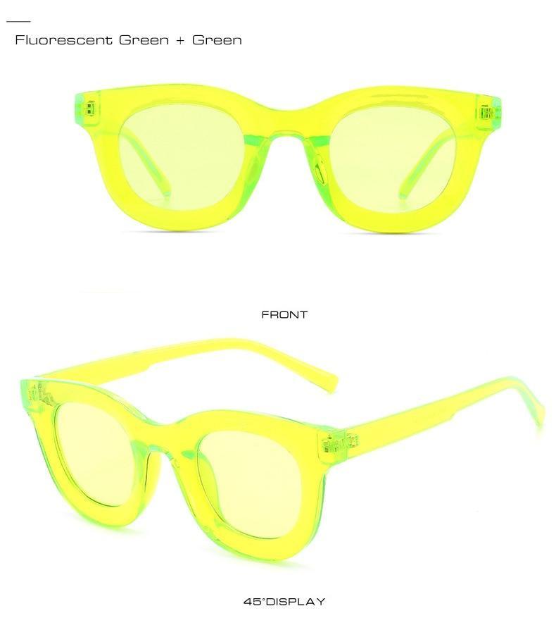 Round Fashion Sunglasses with Blue Light Filtering for Women