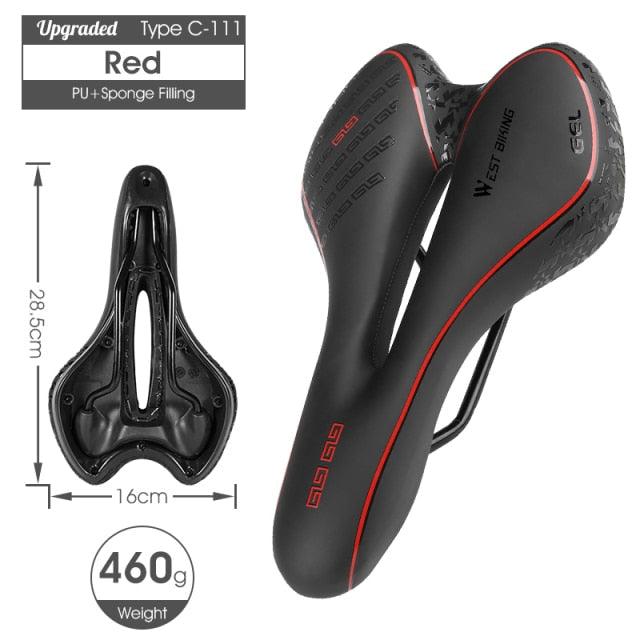 Ergonomic Gel Padded Bike Saddle for Mountain and Road Bikes