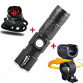 8000 Lumen USB LED Bicycle Light Set with Zoomable Headlight