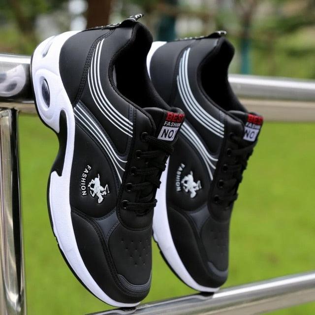 Men's White PU Leather Casual Fashion Sneakers with Platform