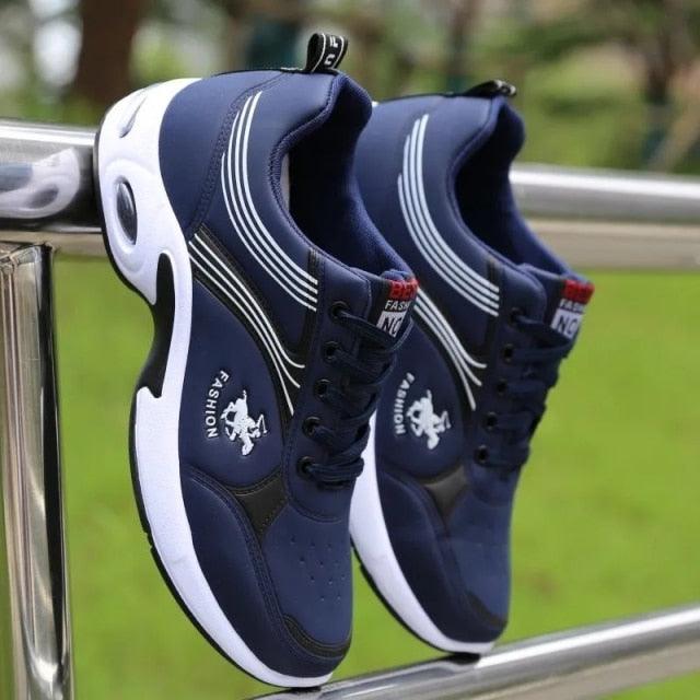 Men's White PU Leather Casual Fashion Sneakers with Platform