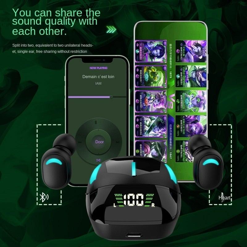 Bluetooth 5.1 Wireless Earbuds with LED Display & Charging Case