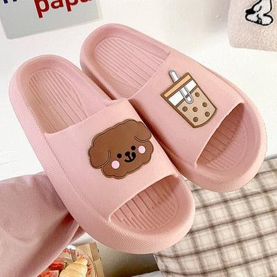 Women’s Ergonomic Non-Slip Pillow Slides Lightweight Shower Slippers