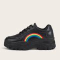 Women's Chunky Platform Winter Sneakers with Rainbow Detail