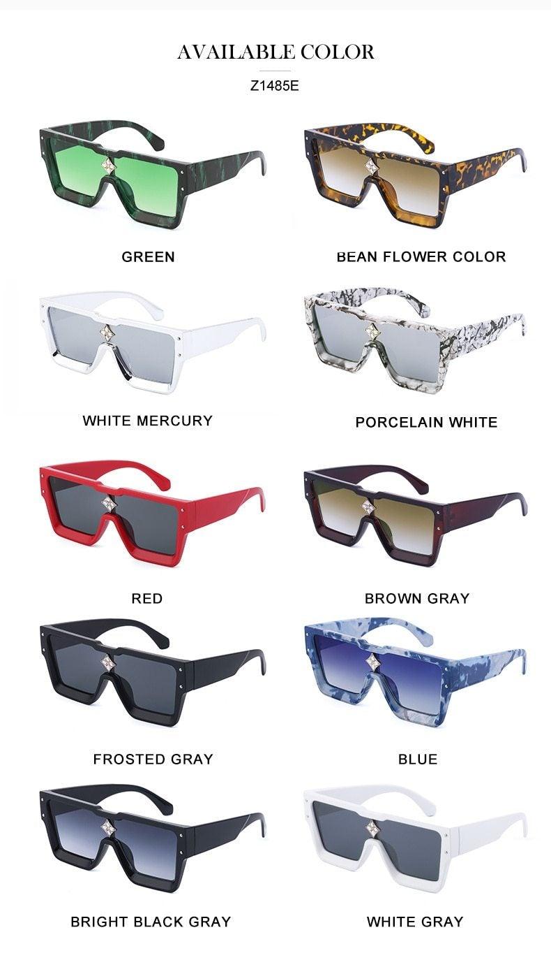 Oversized Square Rimless UV400 Sunglasses for Women and Men