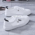Women's White Mesh Breathable Casual Walking Sneakers Flat Shoes