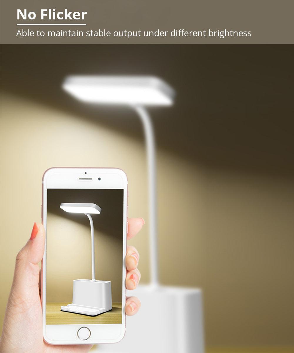 Rechargeable LED Desk Lamp with Pen Holder and Phone Stand