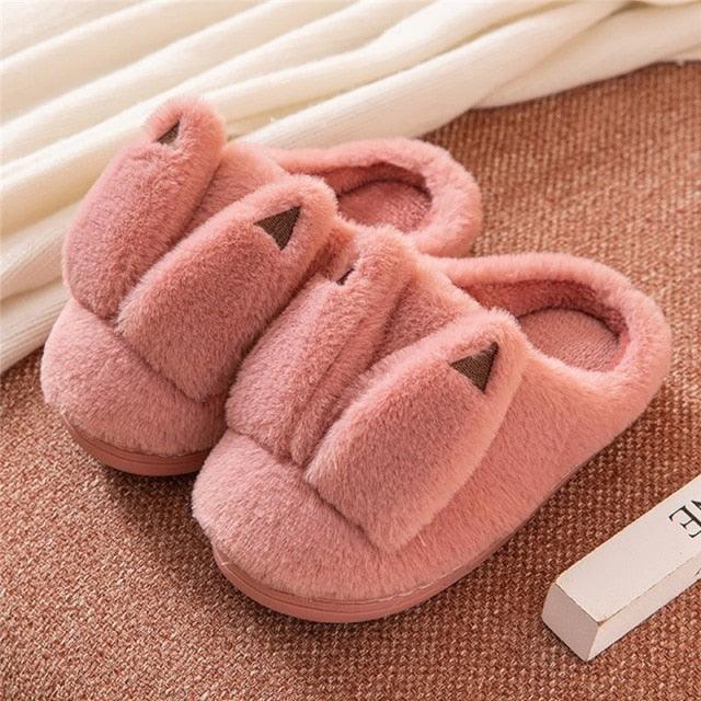 Plush Faux Fur Slippers - Unisex Fuzzy House Slides for Home