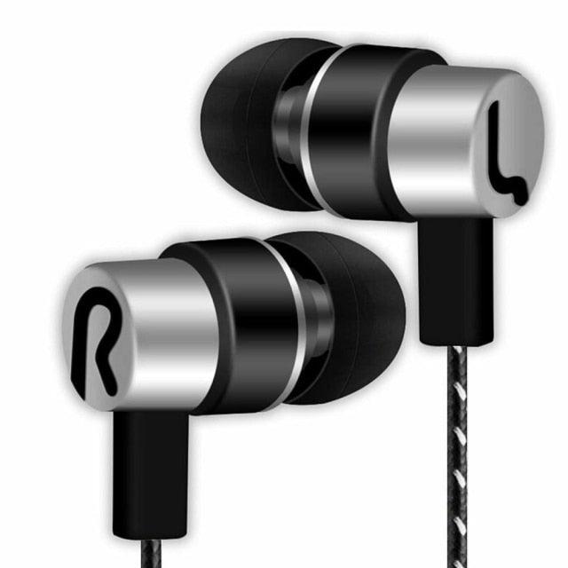 Wired gaming in-ear earbuds with microphone and volume control buttons