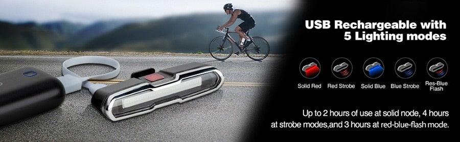 Ultra-Bright USB Rechargeable LED Bike Tail Light 5-Mode Safety
