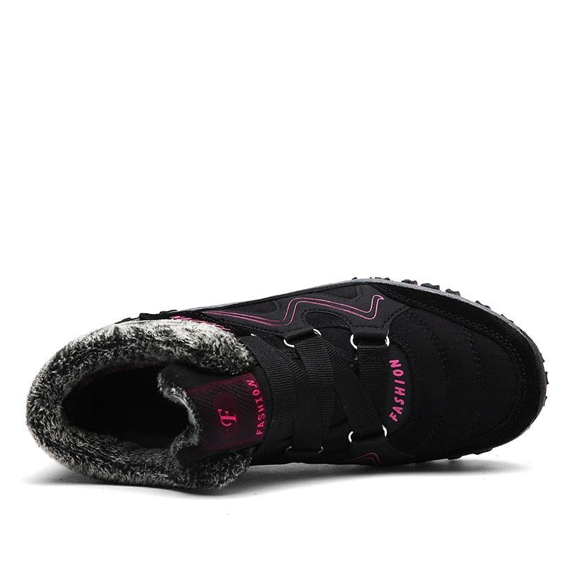 Unisex Suede Leather Winter Snow Boots with Fur Lining and Platform