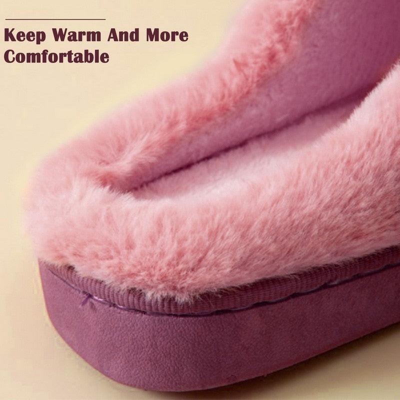 Plush Faux Fur Slippers - Unisex Fuzzy House Slides for Home