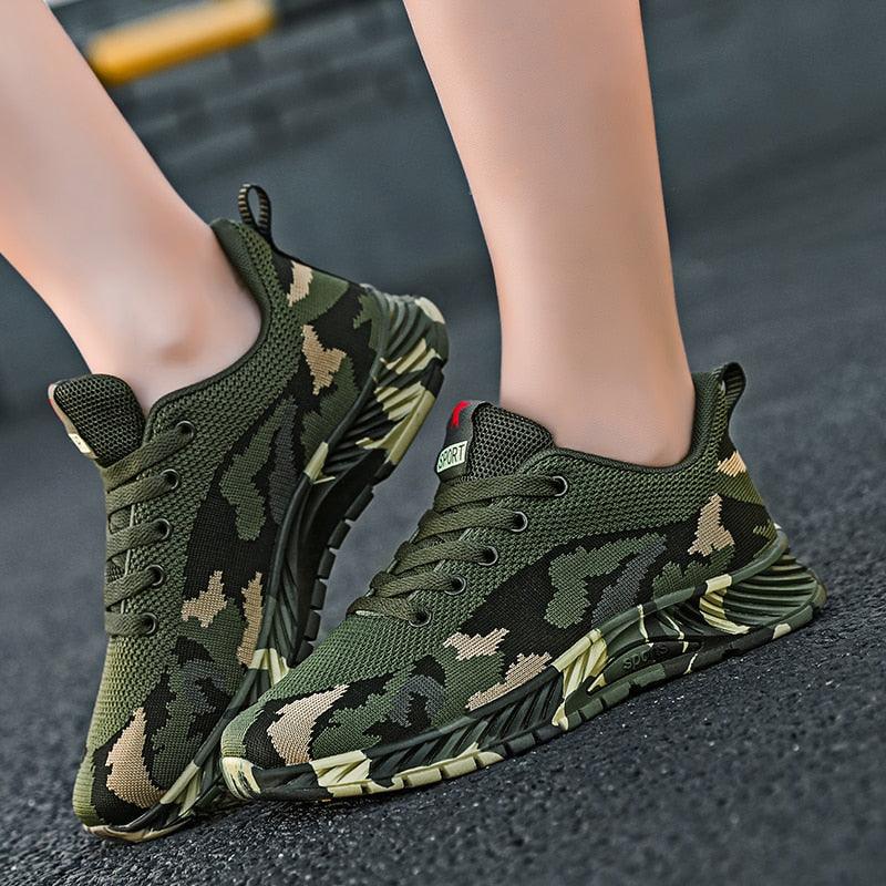Unisex Camouflage Lightweight Sneakers - Breathable Outdoor Shoes