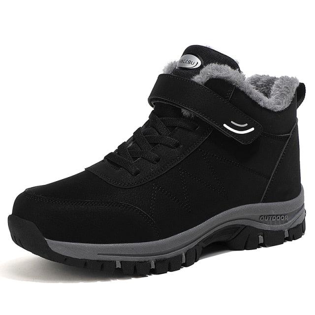 Unisex Waterproof Plush Winter Hiking Boots Warm Ankle Booties