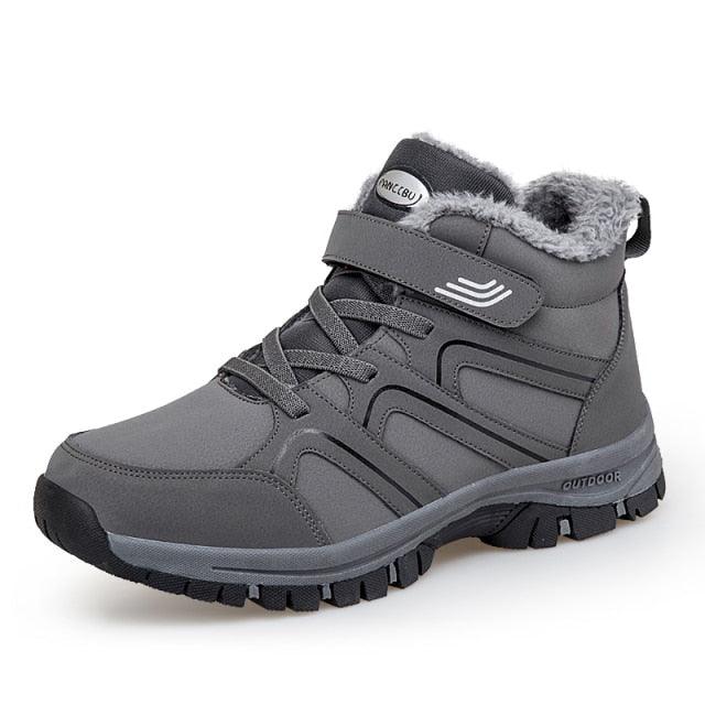 Unisex Waterproof Plush Winter Hiking Boots Warm Ankle Booties