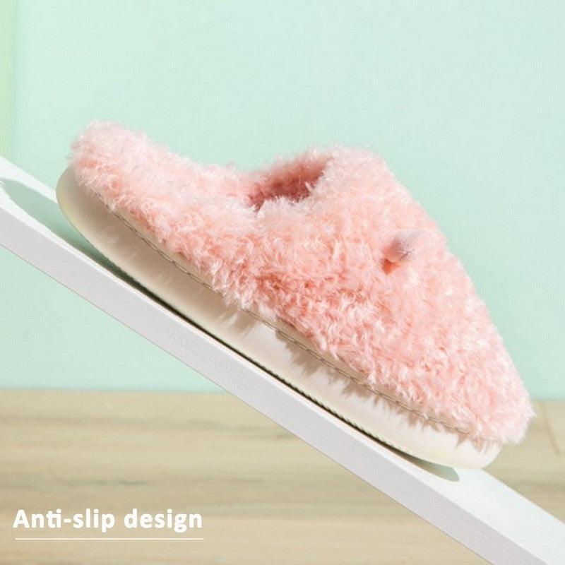 Plush Faux Fur Slippers - Unisex Fuzzy House Slides for Home