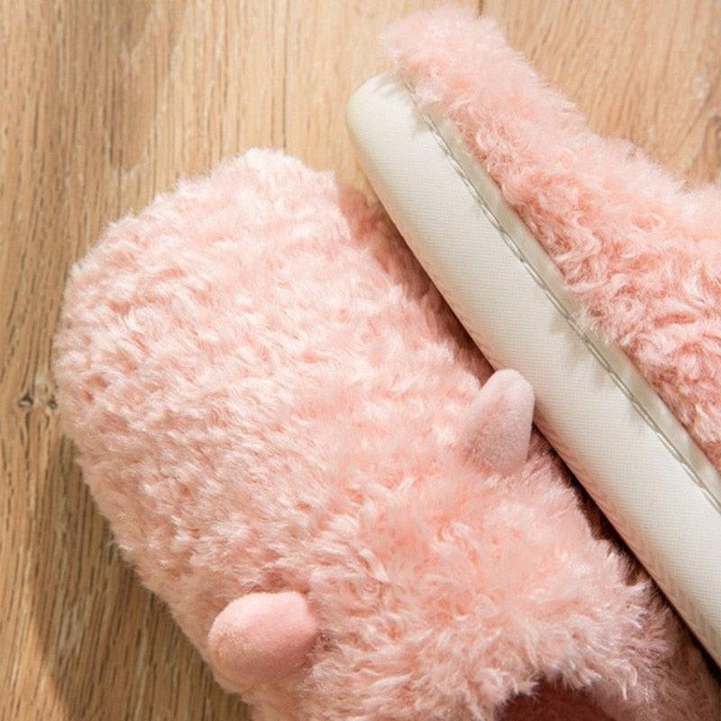 Plush Faux Fur Slippers - Unisex Fuzzy House Slides for Home