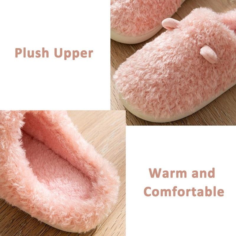 Plush Faux Fur Slippers - Unisex Fuzzy House Slides for Home