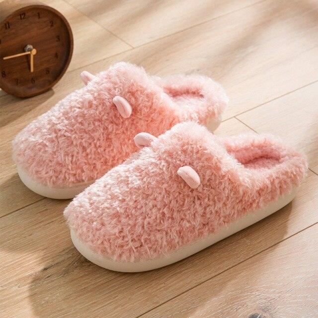 Plush Faux Fur Slippers - Unisex Fuzzy House Slides for Home