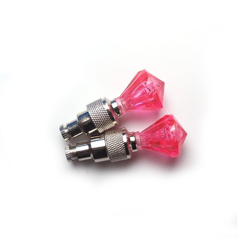 Motion-Activated LED Bicycle Tire Valve Lights - Neon Glow Lamp
