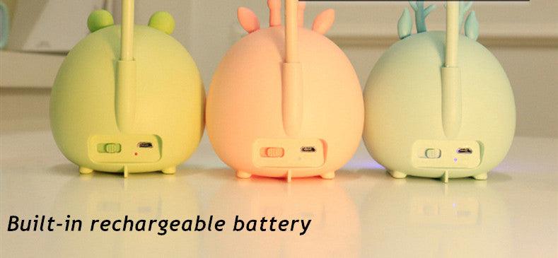 Cute Cartoon LED Desk Lamp: USB Rechargeable Eye Protection