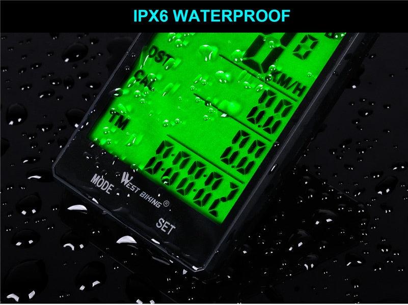 Wireless Bike Computer Speedometer with Large LCD Backlight Display