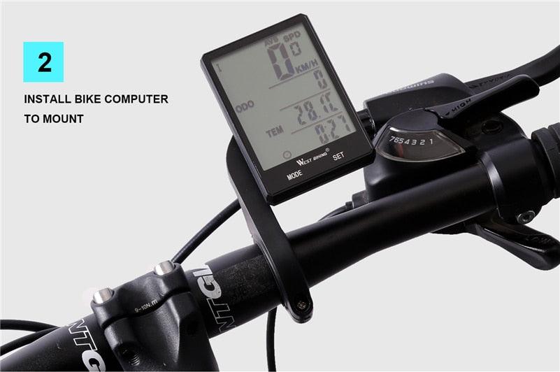 Wireless Bike Computer Speedometer with Large LCD Backlight Display