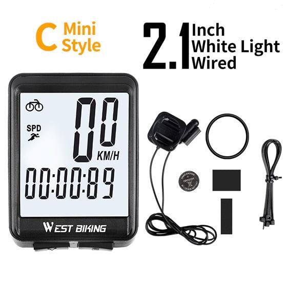 Wireless Bike Computer Speedometer with Large LCD Backlight Display