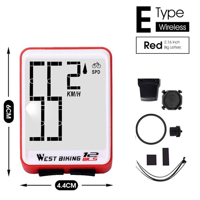 Wireless Bike Computer Speedometer with Large LCD Backlight Display
