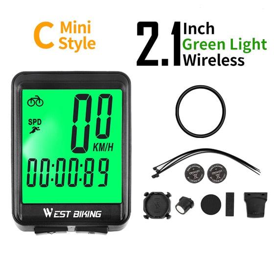 Wireless Bike Computer Speedometer with Large LCD Backlight Display