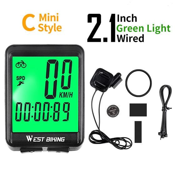 Wireless Bike Computer Speedometer with Large LCD Backlight Display