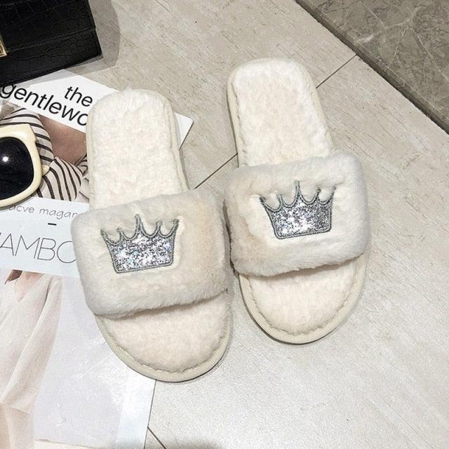 Women’s Warm Fluffy Memory Foam Slippers – Cozy Indoor Slides