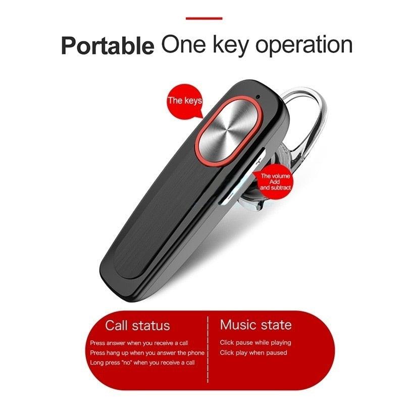 L9 Wireless Bluetooth Earpiece with Dual Noise-Cancelling Microphones