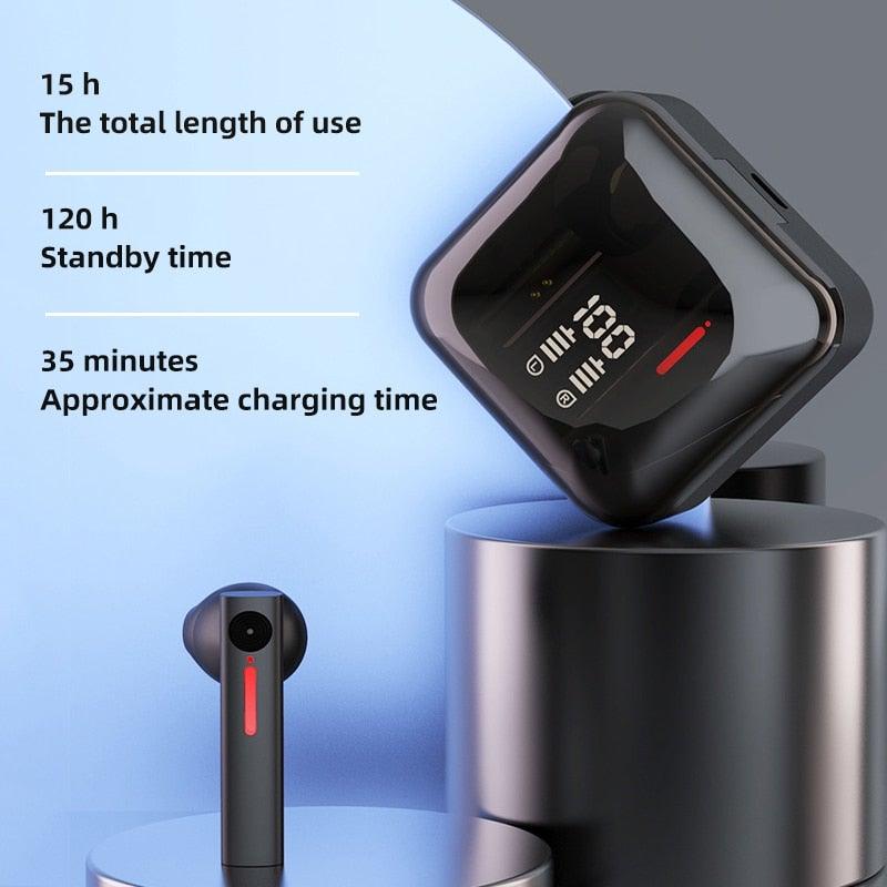 Kids Wireless Bluetooth 5.0 Earbuds with LED Display & Microphone