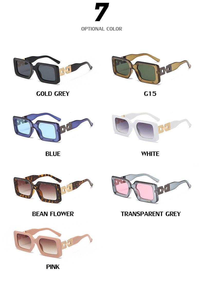 Retro Small Rectangle Sunglasses for Women and Men Hip Hop Style