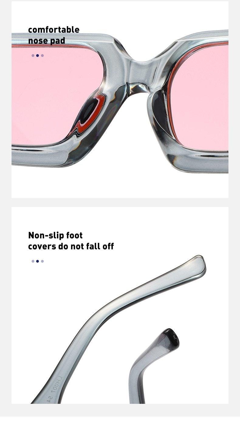 Retro Small Rectangle Sunglasses for Women and Men Hip Hop Style