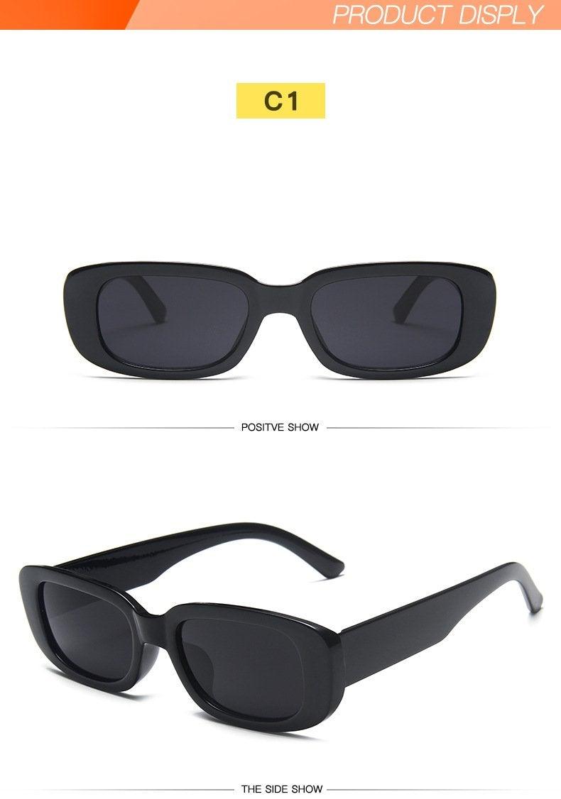 Retro Rectangle Sunglasses for Women & Men - Thick Frame Eyewear