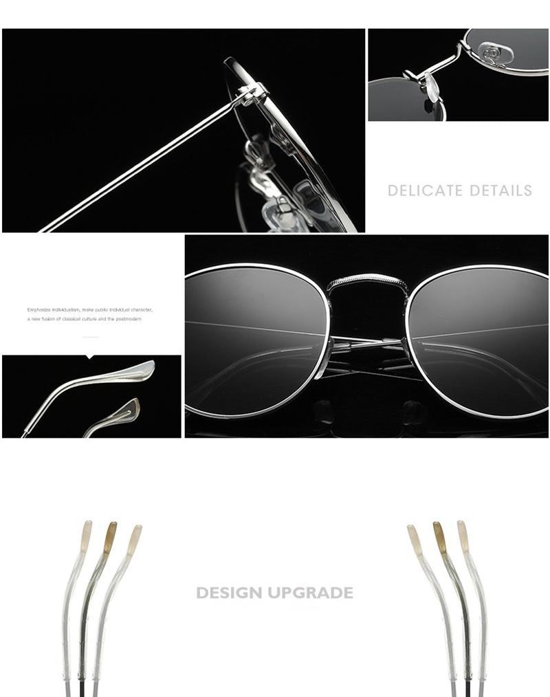 Small Round Polarized Sunglasses Retro Designer Metal Frame UV400