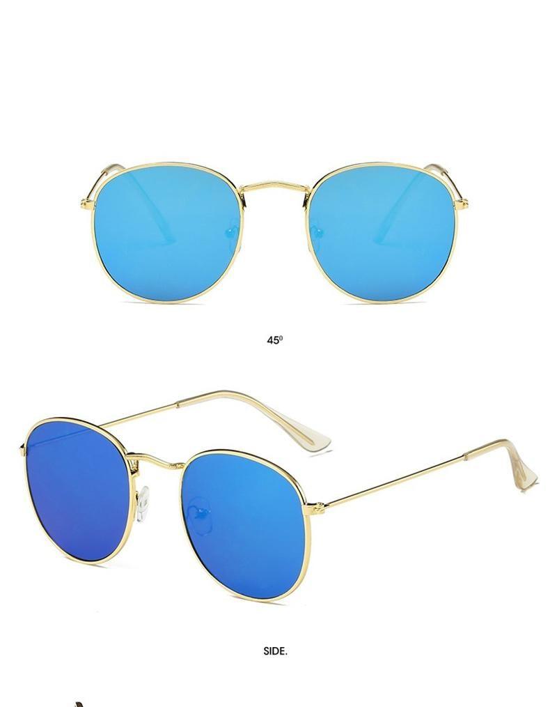 Small Round Polarized Sunglasses Retro Designer Metal Frame UV400
