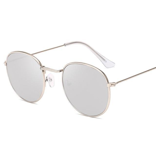 Small Round Polarized Sunglasses Retro Designer Metal Frame UV400