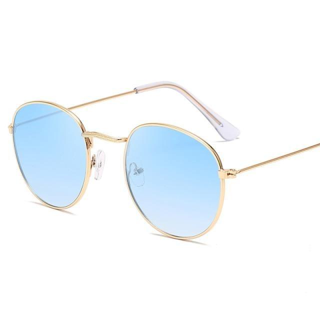 Small Round Polarized Sunglasses Retro Designer Metal Frame UV400